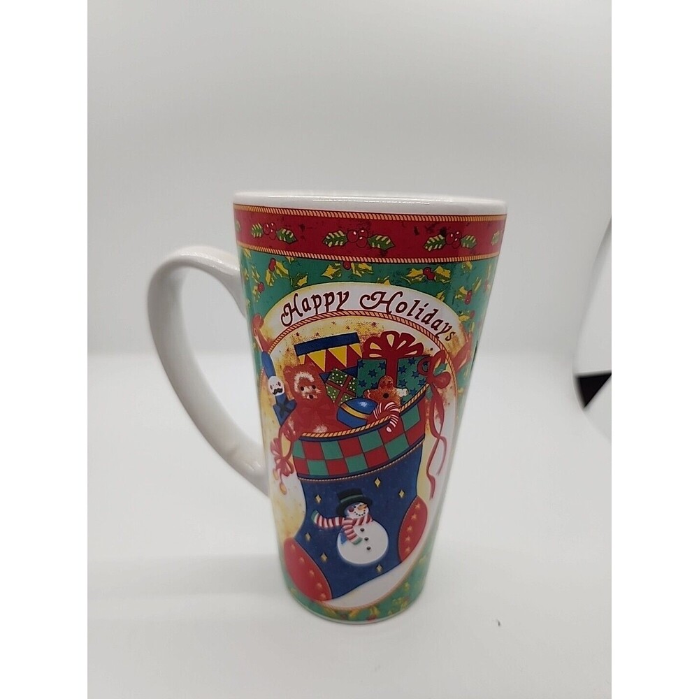 Four Star CHRISTMAS Stoneware Stocking Gifts Tall 6" 16 oz MUG